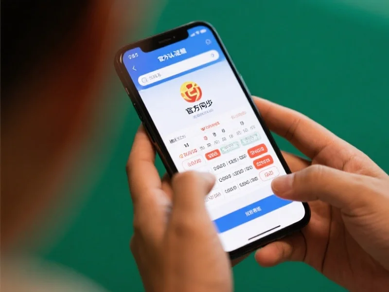 用户在智能手机上查看官方认证的数据界面,屏幕显示清晰的同步标识和开奖信息